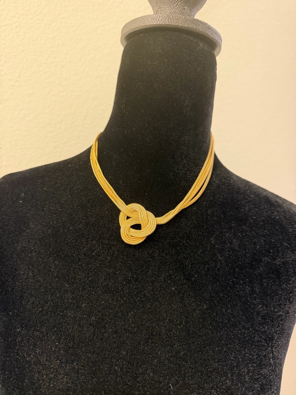 Vintage Gold Knot Multi-Strand Statement Necklace